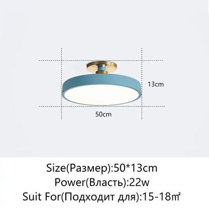 Modern black & gold led ceiling lamp living room circular light