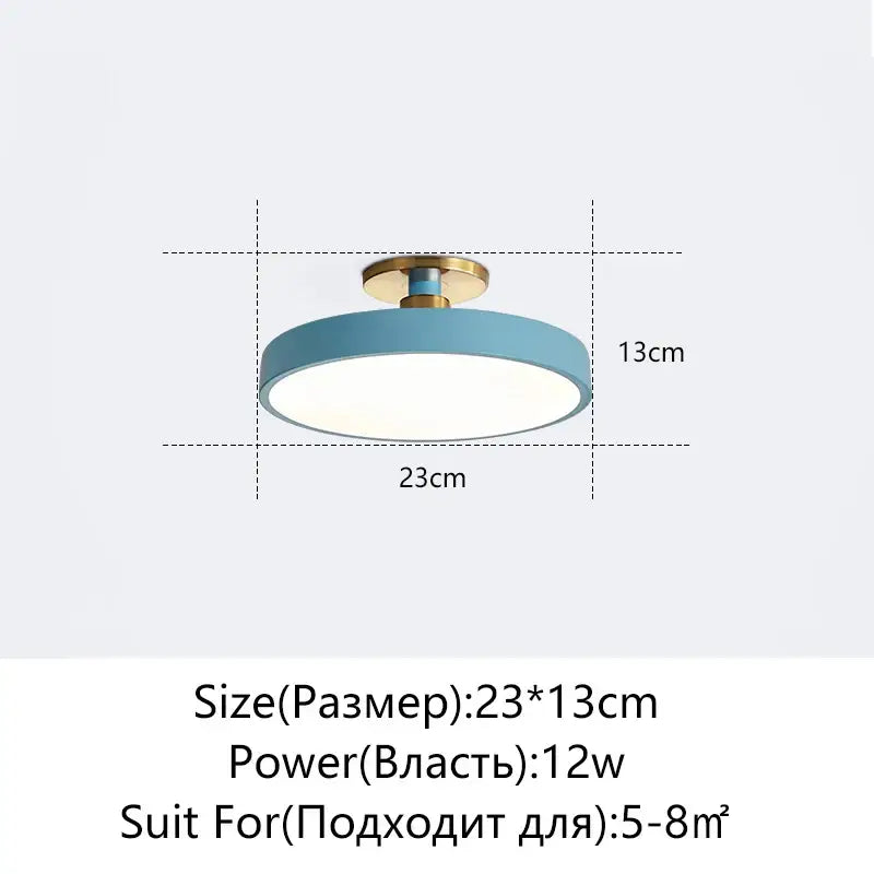 Modern black & gold led ceiling lamp living room circular light