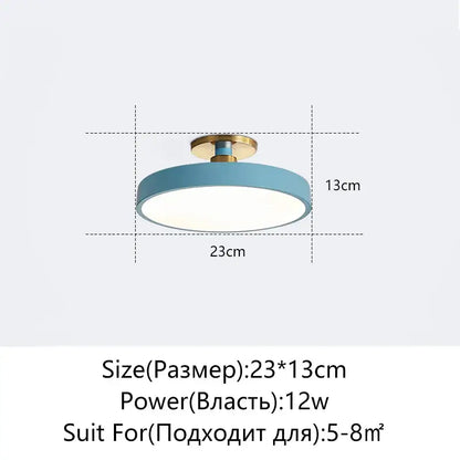 Modern black & gold led ceiling lamp living room circular light
