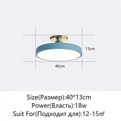 Modern black & gold led ceiling lamp living room circular light
