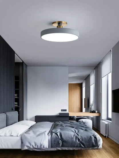 Modern black & gold led ceiling lamp living room circular light