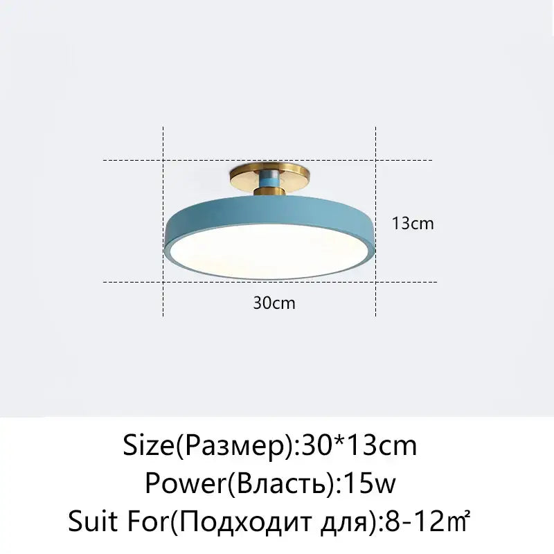 Modern black & gold led ceiling lamp living room circular light