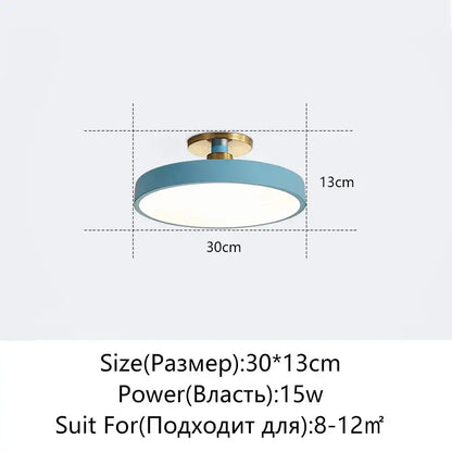 Modern black & gold led ceiling lamp living room circular light