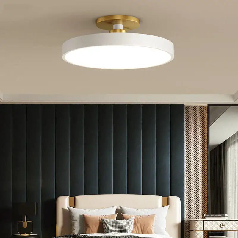 Modern black & gold led ceiling lamp living room circular light