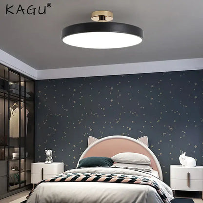 Modern black & gold led ceiling lamp living room circular light