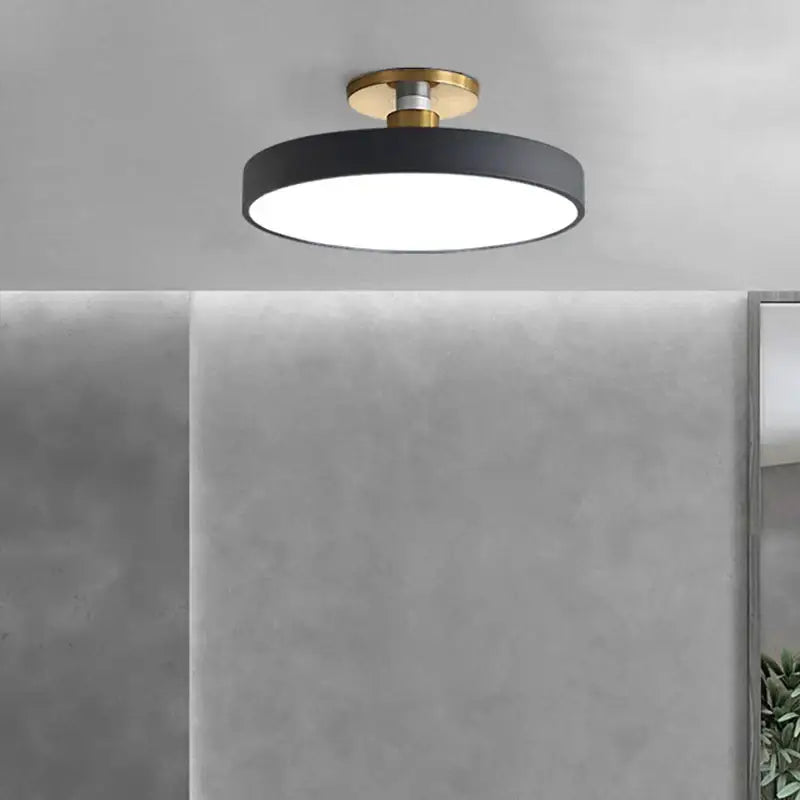 Modern black & gold led ceiling lamp living room circular light