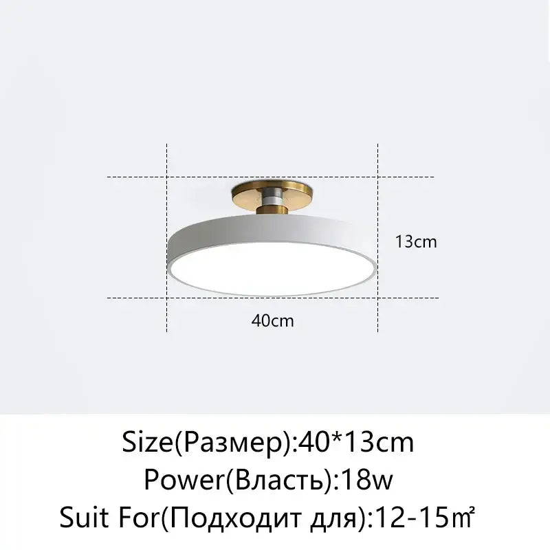 Modern black & gold led ceiling lamp living room circular light