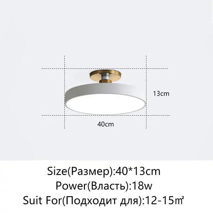 Modern black & gold led ceiling lamp living room circular light