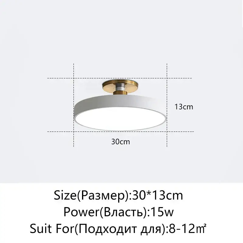 Modern black & gold led ceiling lamp living room circular light