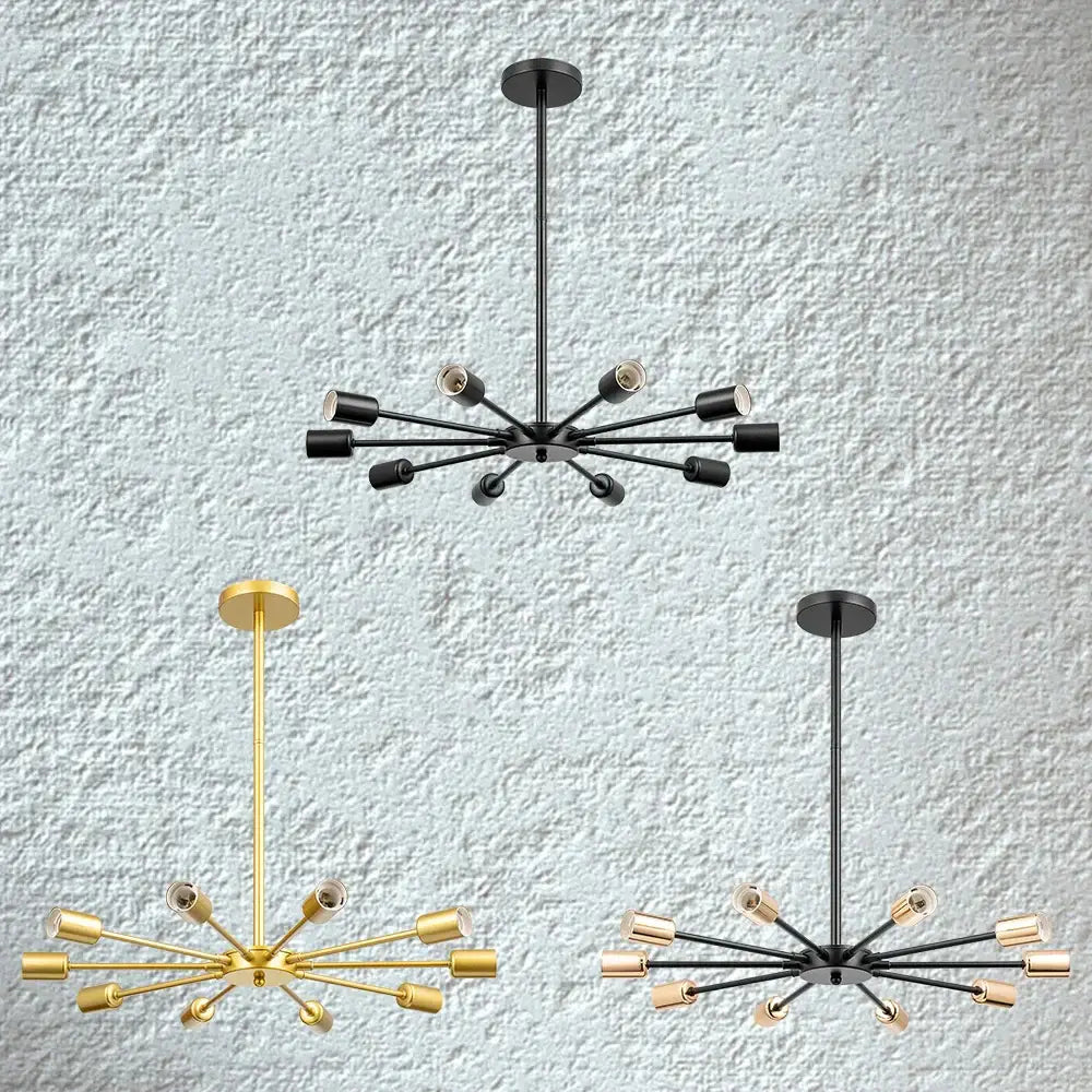 Modern black & gold led ceiling light for bedroom