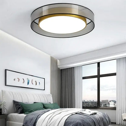 Modern black & gold led ceiling light for living room
