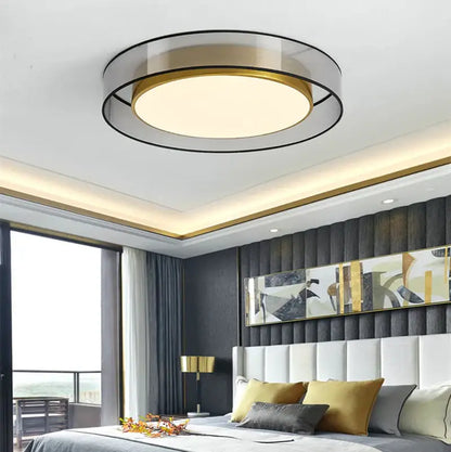 Modern black & gold led ceiling light for living room