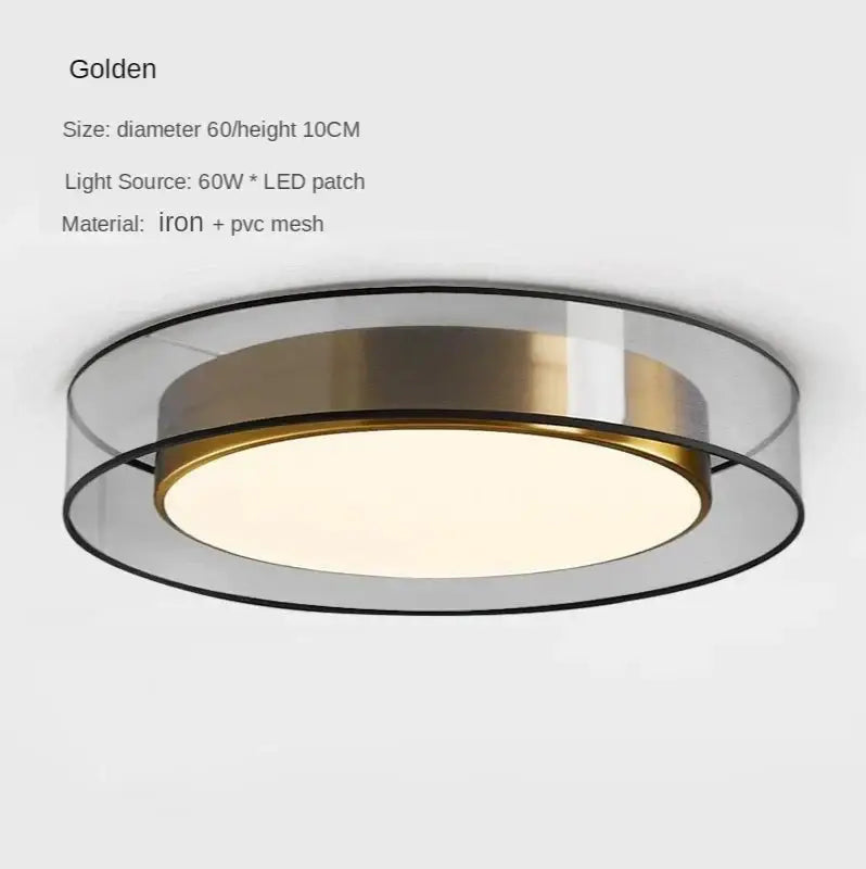 Modern black & gold led ceiling light for living room