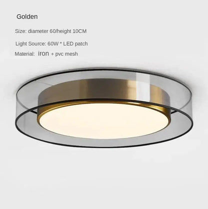 Modern black & gold led ceiling light for living room