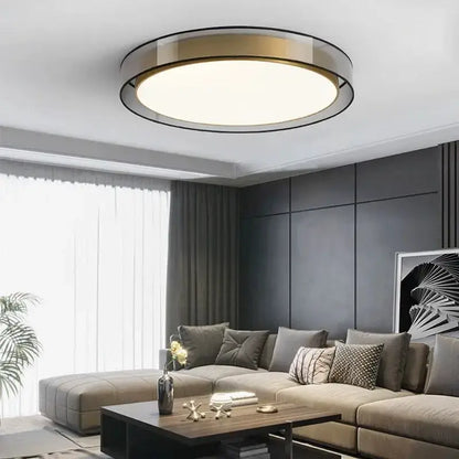 Modern black & gold led ceiling light for living room