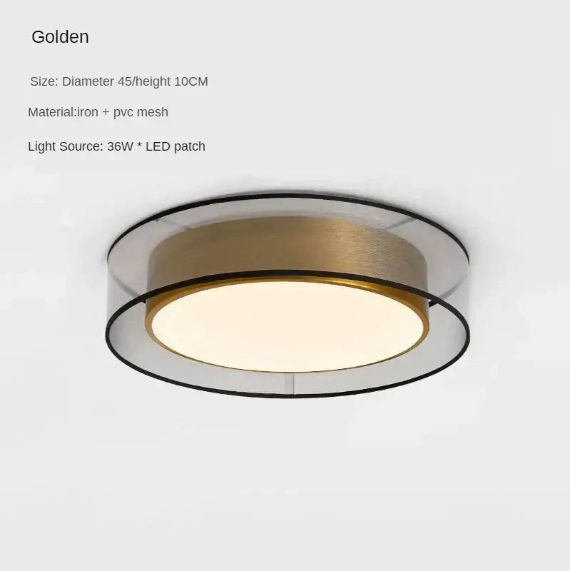 Modern black & gold led ceiling light for living room