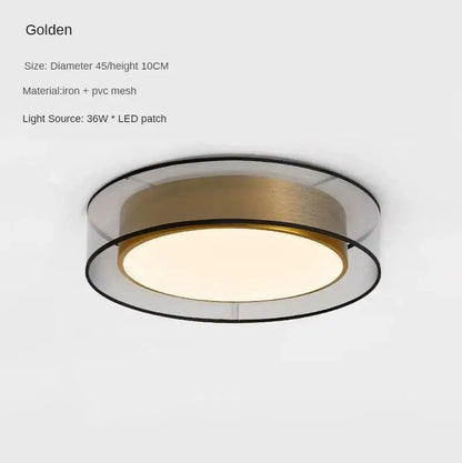 Modern black & gold led ceiling light for living room