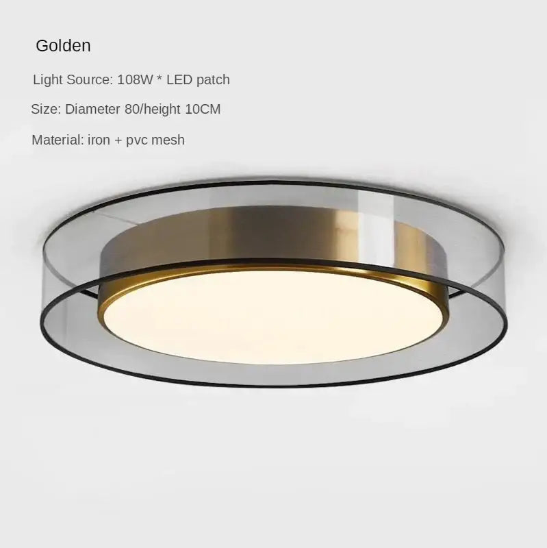 Modern black & gold led ceiling light for living room