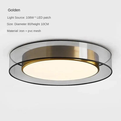 Modern black & gold led ceiling light for living room