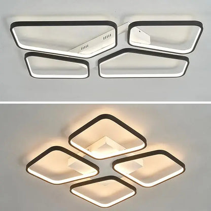 Modern black & gold led chandelier ceiling light for living room
