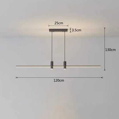 Modern black & gold led chandelier dining room pendant light