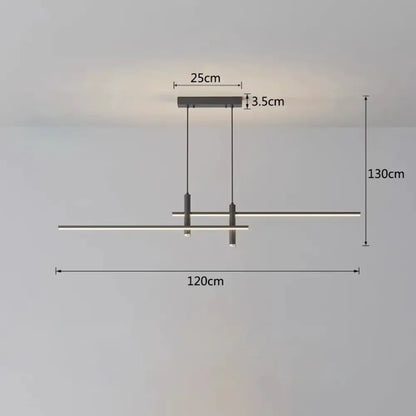 Modern black & gold led chandelier dining room pendant light