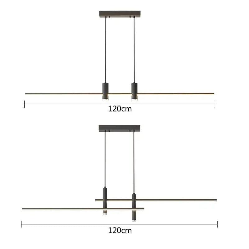 Modern black & gold led chandelier dining room pendant light