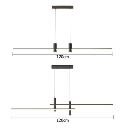 Modern black & gold led chandelier dining room pendant light