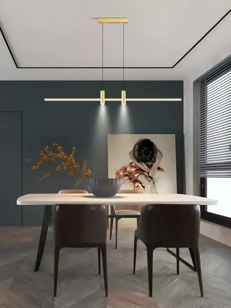 Modern black & gold led chandelier dining room pendant light