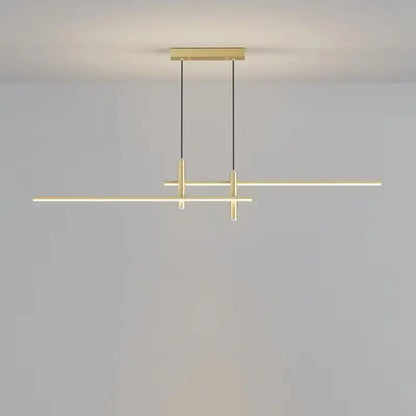 Modern black & gold led chandelier dining room pendant light