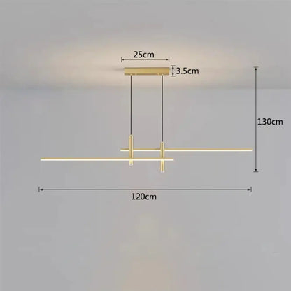 Modern black & gold led chandelier dining room pendant light