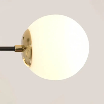 Modern black & gold led chandelier living room glass globe lamp