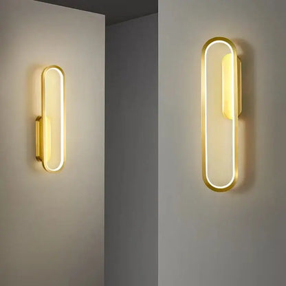Modern black & gold led indoor wall light for living room