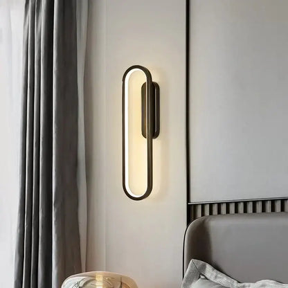 Modern black & gold led indoor wall light for living room