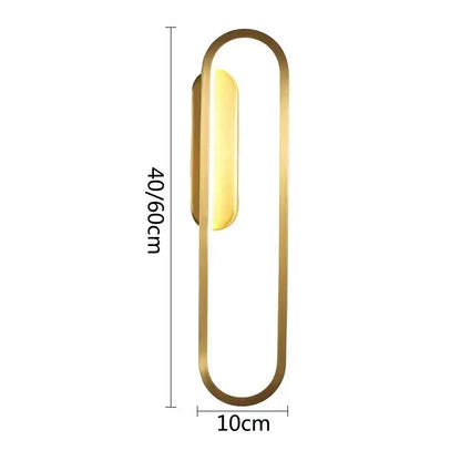 Modern black & gold led indoor wall light for living room