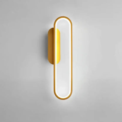 Modern black & gold led indoor wall light for living room