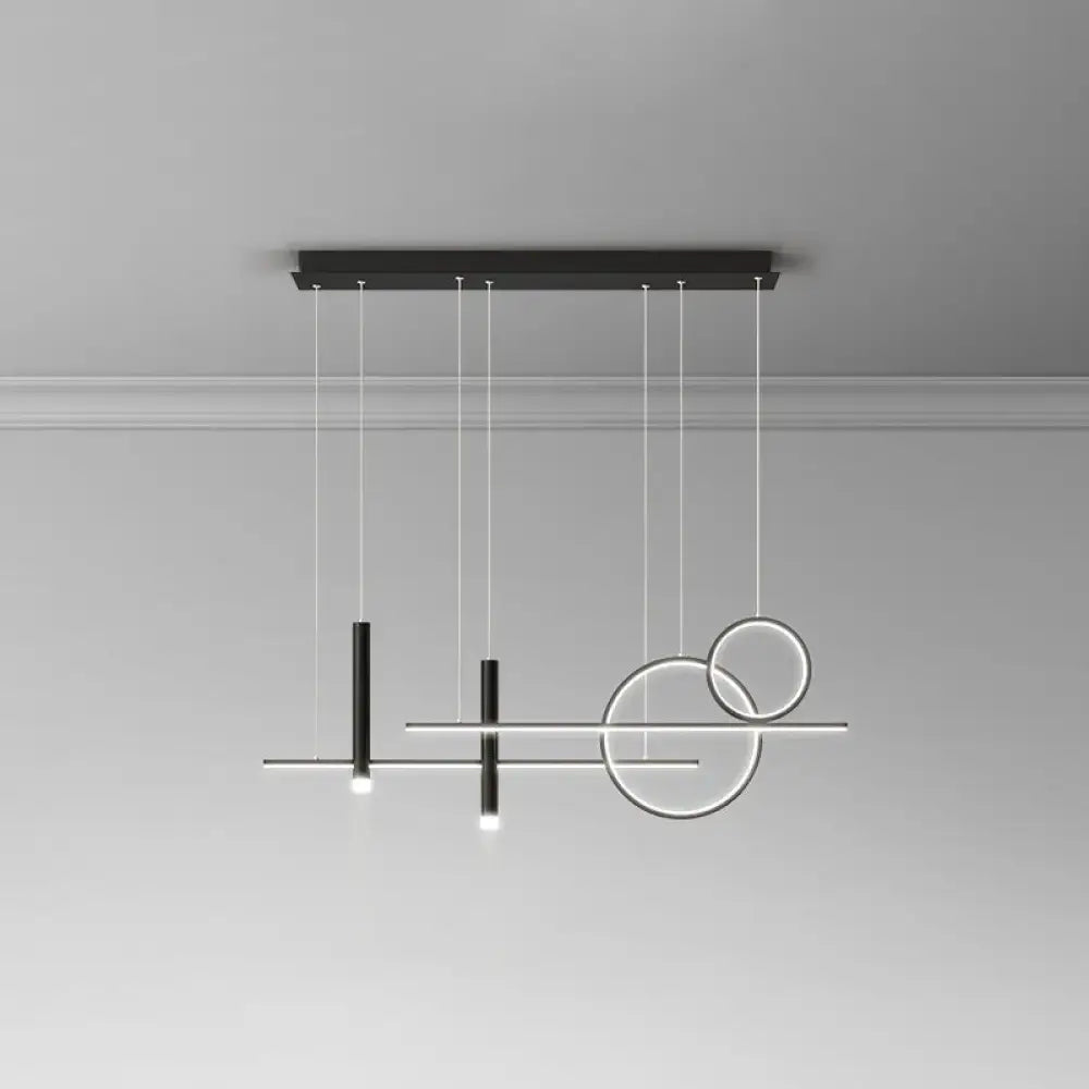 Modern black & gold led island pendant dining room dinner suspension