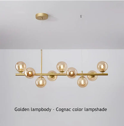 Modern black & gold led pendant chandelier for living room
