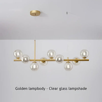 Modern black & gold led pendant chandelier for living room