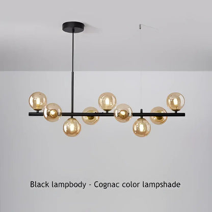Modern black & gold led pendant chandelier for living room