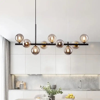 Modern black & gold led pendant chandelier for living room