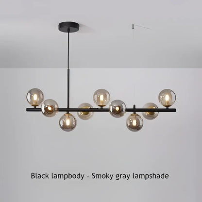Modern black & gold led pendant chandelier for living room