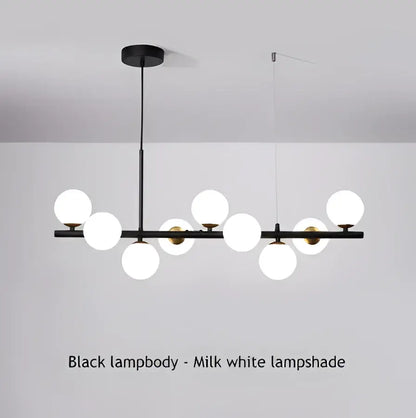 Modern black & gold led pendant chandelier for living room