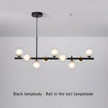 Modern black & gold led pendant chandelier for living room