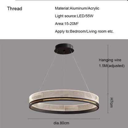 Modern black & gold led pendant light mesh design dining room