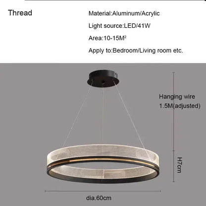 Modern black & gold led pendant light mesh design dining room
