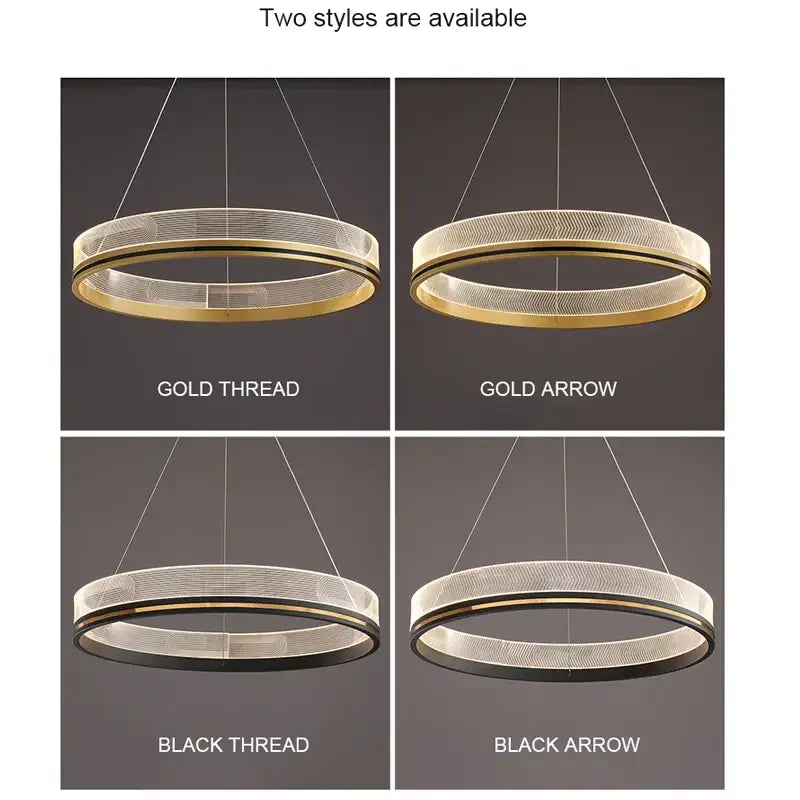 Modern black & gold led pendant light mesh design dining room