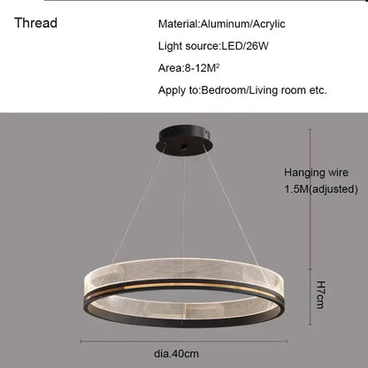 Modern black & gold led pendant light mesh design dining room