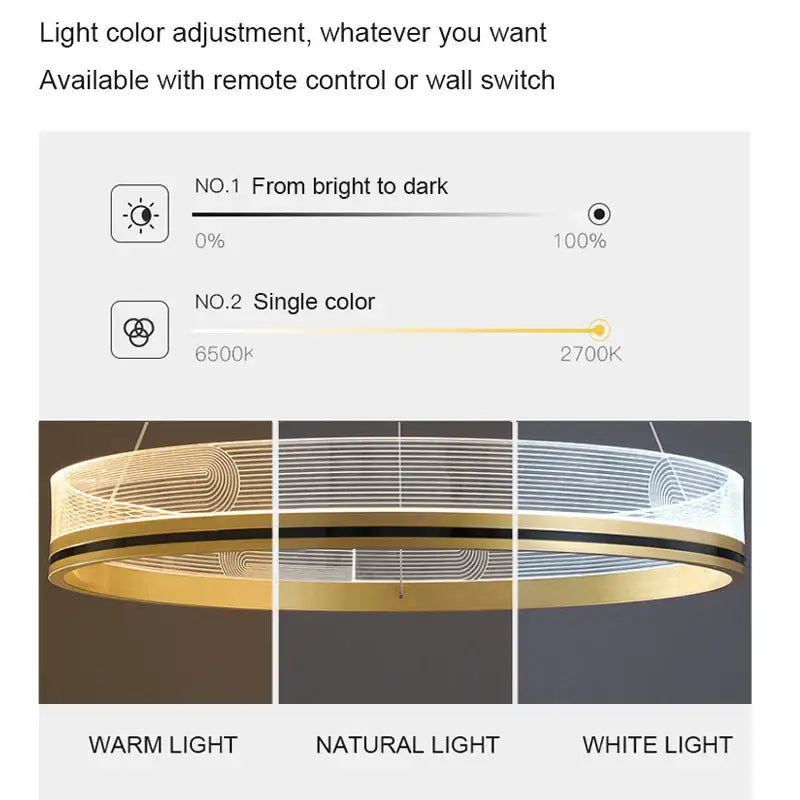 Modern black & gold led pendant light mesh design dining room