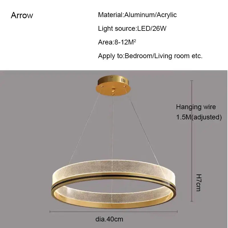 Modern black & gold led pendant light mesh design dining room